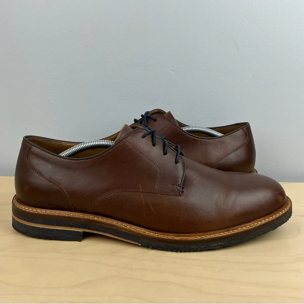 Johnston Murphy Men’s Size 12.0 M Calder Plain Toe Brown Leather Oxford Shoes